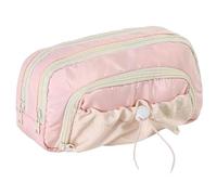 Générique Rosy Posy Pencil Case, Large Opening Cute Pencil Case Box, Cute Aesthetic Pouch Holder Drawstring Pen Case, Waterproof High Capacity Stationery Storage Bag Student, Multi-Pocket (Pink)