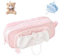 Générique RosyPosy Pencil Case, Kawaii Pencil Case with RosyPosy Pens, Cute Aesthetic Pouch Holder Drawstring Pen Case，Counting Stars PencilCase Big Capacity (Pink)