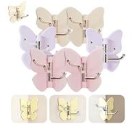 Générique Rotating Butterfly Adhesive Wall Hooks,Cute No-Drill 3-Prong Swivel Hangers with 270° Adjustable Wings,Waterproof Self Corner Stick-on Hooks for Bathroom,Kitchen,Home Organization，6MIX