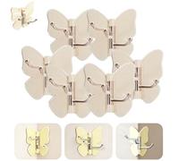 Générique Rotating Butterfly Adhesive Wall Hooks,Cute No-Drill 3-Prong Swivel Hangers with 270° Adjustable Wings,Waterproof Self Corner Stick-on Hooks for Bathroom,Kitchen,Home Organization，6White