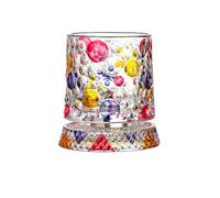Générique Rotating Glass - 360 Degree Rotating Crystal Heavy Base Cup | Transparent Crystal Cocktail Glass |or Men Couples Alcohol Wine Ice Cocktail Drinking Soccer Football Barrel Collection