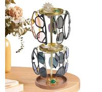 Générique Rotating Glasses Stand, Degree Glass Holder, Metal Sunglass Organizer with Pair Capacity and Stable Base, for Bedroom, Vanity, Closet, Retail Counter, Dresser, Home Display