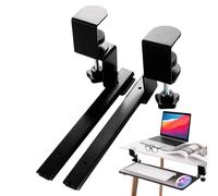 Générique Rotating Keyboard Rail - Under Desk Mount for Efficiency | Steel Track with Sliding Panel, Adjustable Phone Holder, Compact Organizer for Office Table Dorm Study Room Laptop