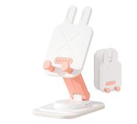 Générique Rotating Phone Holder - Folding Stand for Tablet | PP with Rabbit Design, 360 Degree Cradle Dock, Portable Accessory for Men, Women, Travel, Kitchen Counter, Bedside and Home Entertainment