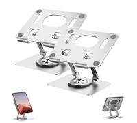 Générique Rotiva Rotating Stand for Laptop,Adjustable Laptop Stands,Rotiva Rotating Stand for Laptops with 360 Rotatings Base, Ergonimic Foldable Laptops Riser, for Office,Home,Travel (Silver 2)