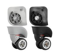 Générique Roue Valise Silencieuse 360 DegréS, 1 Paire de roulettes Rechange for valises, pivotantes à Main A08, silencieuses en Caoutchouc, pièces Chariot(Black Small)