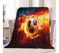 Générique Rouge Couverture Plaid Flanelle 180 x 200 cm, Couverture Pas de Boulochage à Motifs Imprimés Fantasy Sport Football pour Canapés - Idéale pour Le Camping