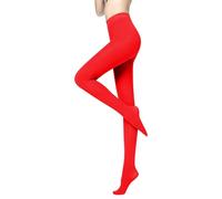 Générique Rouge Fille 8 Ans Velvet Tights Stretch Leggings Chaussettes Polaires Hautes (Red, One Size)