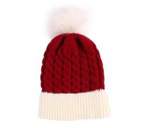 Générique Rouge Paillette Hats with Big Plush Christmas Beanie Hats for Infant Toddler Christmas Bonnet Satin Soie Cheveux Nuit (Red, One Size)