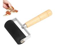 Générique Rouleau Caoutchouc,Tampon Encreur avec Manche en Bois - Pinceau et Applicateur d'encre pour Scrapbooking, Impression, Papier et Création