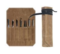 Générique Rouleau de Couteau de Chef Professionnel - Sac de Rangement pour Couteaux de Cuisine, Toile cirée, Rouleau à Outils Multi-usages，Chef's Knife Roll Bag with 7 Slots，Blade Storage Case
