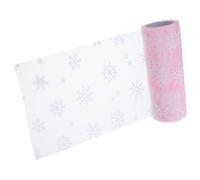 Générique Rouleau de Tulle en Polyester Rose Flocon de Neige Scintillant 15cm X 10 Yards pour Décoration de Noël pour Décorer Tables et Fêtes D'anniversaire