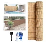 Générique Rouleaux Canisse Bambou Brise Vue Jardin Extérieur Clôture D'intimité Naturelle Occultant pour Terrasse Patio avec Attaches De Fixation 50cm 60cm 70cm 80cm 100cm Hauteur(Nature,140x200cm)