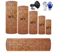 Générique Rouleaux De Clôtures en Roseau Naturel Canisse en Bambou Brise Vue avec 100 Attaches 1x5 1.2x4 1.3x6 1.5x10 1.8x15m Clôture D'intimité pour Exterieur Balcon Jardin Facile à Installer