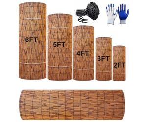 Générique Rouleaux De Clôtures en Roseau Naturel Canisse en Bambou Brise Vue avec 100 Attaches 1x5 1.2x4 1.3x6 1.5x10 1.8x15m Clôture D'intimité pour Exterieur Balcon Jardin Facile à Installer