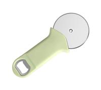 Générique Roulette à Pizza Robuste en Acier Inoxydable Ouvre-Bouteille Intégré Lame Unique Tranchante Poignée Ergonomique Verte Outil Multifonction pour Découper Pâte et Ouvrir