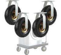 Générique Roulette de Transport Industrielle silencieuse Fixe pour Chariot, moyeu en Acier et Caoutchouc, remplie d'air, Absorption des Chocs, pour Chariot, Chariot, Diable