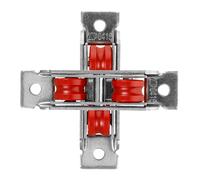 Générique Roulette pour baie vitre porte en Acier Inoxydable et Nylon Double Roue et Roulement 2pcs Support Supplémentaire pour applications de fenêtre