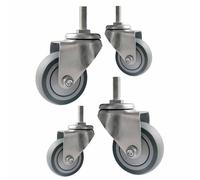 générique roulettes à Tige industrielles filetées, pivotantes Robustes de 4 Pouces en Caoutchouc avec roulement, Double Verrouillage, Remplacement Silencieux pour Chariot/établi, 4 pièces (c