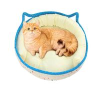 Générique Round Cat Bed | Woven Cat Bed | No Sticky Hair Cat Bed, Kitten Scratching Board, Cotton Rope Cat Bed, Summer Cool Cat Nest, Cute Cat Ear Design Bed, Cat Nest for Indoor Use
