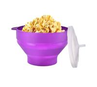 Générique Round Silicone popcornbowlWith Lid - popcornPopper microwavebowlHeat Resistant microwavepopcornMaker popcornmicrowavePopper For Home Travel With Durable Design | Convenient popcornbowlFor D