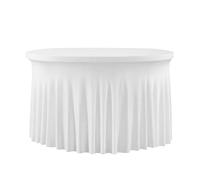 Générique Round Table Skirt, Elastic Table Cover, 5ft/6ft Tablecloth with Skirt, Banquet Decoration with Stretch Fit, Party Supplies, for Wedding Birthday Christmas Graduation Shower Baptism