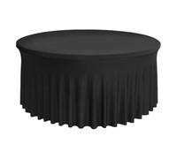 Générique Round Table Skirt, Washable Table Cover for Shower, 5ft/6ft Reusable Tablecloth with Skirt for Wedding, Carnival, Banquet, Birthday Party, Halloween, Christmas, Graduation Ceremony