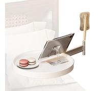 Générique Round Table Wall, Tray Desk, 180° Rotation Folding Table, 28x28cm/11.02x11.02 inches Space-Saving Design, Small Snack, Coffee, Home, Milk Tea, Cake Shop Wood + Aluminum Alloy