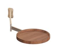 Générique Round Table Wall, Tray Desk, 180° Rotation Folding Table, 28x28cm/11.02x11.02 inches Space-Saving Design, Small Snack, Coffee, Home, Milk Tea, Cake Shop Wood + Aluminum Alloy