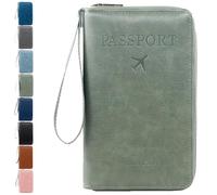 Générique Rowgins Multi-Functional RFID Passport Wallet, Multiple Passport Holder for Travel Essentials - Wallet Cover Case (Olive Green)