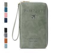 Générique Rowgins Multi-Functional RFID Passport Wallet,Passport Holder for Travel Essentials Women & Men,Wallet Cover Case - Secure Id Card Organizer with Anti-Theft Protection (Green)