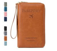 Générique Rowgins Multi-Functional RFID Passport Wallet,Passport Holder for Travel Essentials Women & Men,Wallet Cover Case - Secure Id Card Organizer with Anti-Theft Protection (Brown)