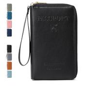 Générique Rowgins Multi-Functional RFID Passport Wallet,Passport Holder for Travel Essentials Women & Men,Wallet Cover Case - Secure Id Card Organizer with Anti-Theft Protection (Black)