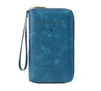 Générique Rowgins Multi-Functional RFID Passport Wallet,Travel Wallet for Men & Women,Secure ID Card Organizer,Travel, Passports (Peacock Blue)