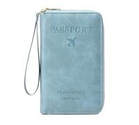 Générique Rowgins Multi-Functional RFID Passport Wallet,Travel Wallet for Men & Women,Secure ID Card Organizer,Travel, Passports (Sky Blue)