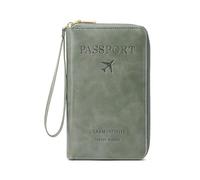 Générique Rowgins Rfid Passport Holder, Rowgins Multi-Functional RFID Passport Wallet, Travel Essentials Organizer with Card Slots, Slim Passport Cover for Men and Women (Green)