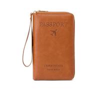 Générique Rowgins Rfid Passport Holder, Rowgins Multi-Functional RFID Passport Wallet, Travel Essentials Organizer with Card Slots, Slim Passport Cover for Men and Women (Orange)