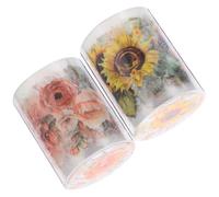 Générique Ruban Adhésif Décoratif pour Scrapbooking Motif Vintage, 2 Rouleaux en Pet Polyvalents pour Agenda et Album Créatif