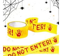Générique Ruban Avertissement Halloween « Ne Pas Entrer » - 4,5 Cm X 25 M Ruban PVC Pour Fête, Horreur & Escape Room, Intérieur & Extérieur, Scène De Crime