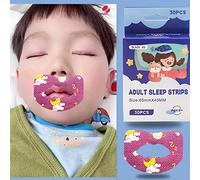 Générique Ruban Bouche Sommeil Enfant 30 Pièces 50x40MM avec Évent de Ventilation Central Bande Adhésive Respiratoire Nasale - Patch Buccal Anti Suffocation Confort Lavande pour Nuits Apaisées