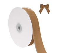 Générique Ruban de velours de Noël pour emballer les décorations d'arbre de Noël, 1 pouce de large, 10 mètres au total, tissu fin pour les invitations de mariage (C, 914x2.5cm)
