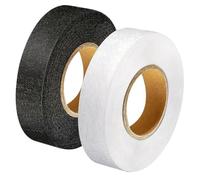 Générique Ruban en tissu pour ourlet - 2 cm x 60 m, adhésif double face non tissé, lavable, noir blanc. Vêtements pantalons jeans dentelle fixation rapide bricolage projets d'artisanat utilisation