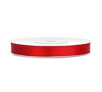 PartyDeco Ruban satin Générique Rouge 25 m
