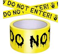 Générique Rubans d'avertissement pour Halloween, décorations de fête, ruban d'avertissement « Interdiction d'entrer sur une scène de crime »design résistant aux déchirures (Black)