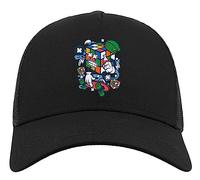Générique Rubix Cube Skater Rad Puzzle Funny Skater Art Casquette de Camionneur en Coton Demi-Maille Noir