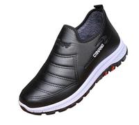 Générique Running Basket Homme d'hiver Confortables à Enfiler pour Hommes en Cuir doublé avec Semelle antidérapante pour Marche décontractée (Black, 42)