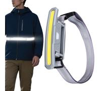 Générique Running Waist Light COB LED USB Rechargeable Type-C 3-Level Waterproof IP44 ABS Safety Lamp, Lightweight 90g Wide Beam Jogging Night Light for Outdoor Exercise, Compact 5.4x4.3x15.8cm