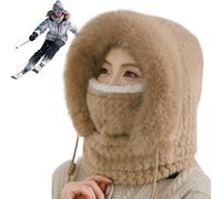 Générique Russian Hat Plush - Polyester 11.81 inch Adjustable Fit | Dome Hat Warm Trendy with Windproof Ear Protection, Outdoor Snow Skiing, Hiking, Running, Women Ushanka Haт Faux Russian