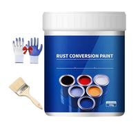 Générique Rust Conversion Paint, 500g Weatherproof Rust Converter Paint for Metal, Multifunctional Metal Rusts Remover with Brush (Gray,0.5kg)