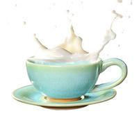 Générique Rustic Ceramic Mug - 150ml Japanese Coffee Mug And Saucer Set Vintage Stoneware Latte Cup, Handmade Kiln Changing Japanese Coffee Cup For Pour Over Espresso Gift